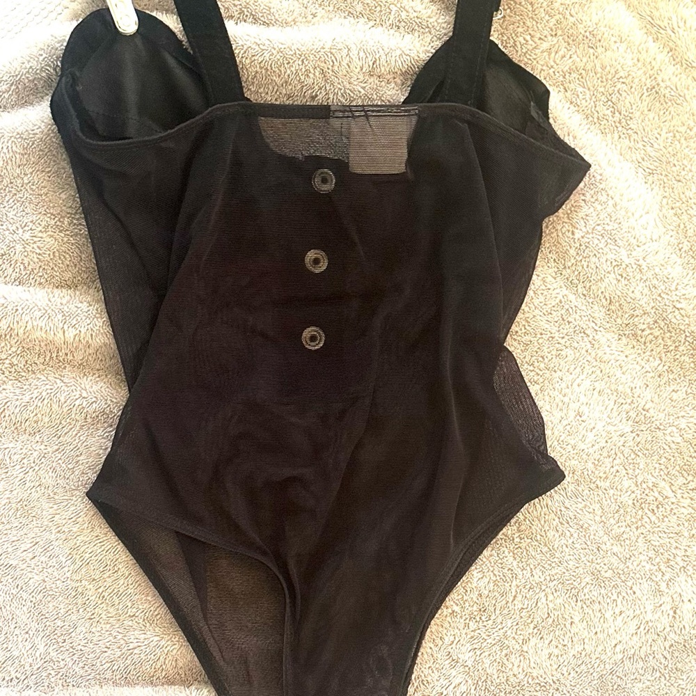 Sexy teddy. soft thin suede bust & clip on straps 1980’s vintage. - Picture 8 of 9